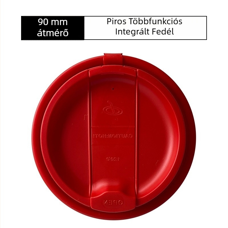 90 mm-es egyszer használatos pohárfedél, papír-plasztikus, univerzális teához és kávéhoz, integrált tej-tea fedél, vastított, szivárgásmentes.