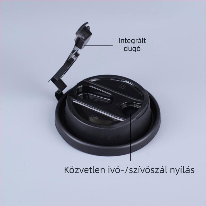 Egyszer használatos pohárfedél 90/80 mm-es átmérőhöz; univerzális fedél kávéhoz és tej-tea italokhoz; alkalmas kiszállításra; élelmiszer-minőségű; injekciós formázású