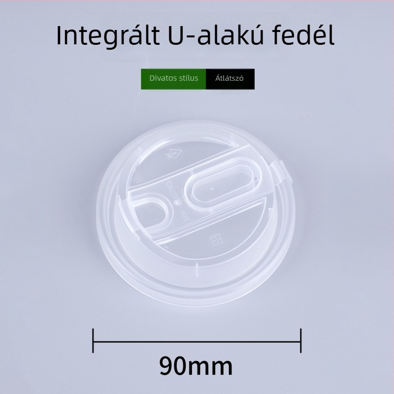 Egyszer használatos pohárfedél 90/80 mm-es átmérőhöz; univerzális fedél kávéhoz és tej-tea italokhoz; alkalmas kiszállításra; élelmiszer-minőségű; injekciós formázású