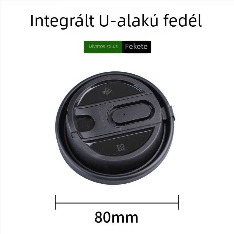 Egyszer használatos pohárfedél 90/80 mm-es átmérőhöz; univerzális fedél kávéhoz és tej-tea italokhoz; alkalmas kiszállításra; élelmiszer-minőségű; injekciós formázású