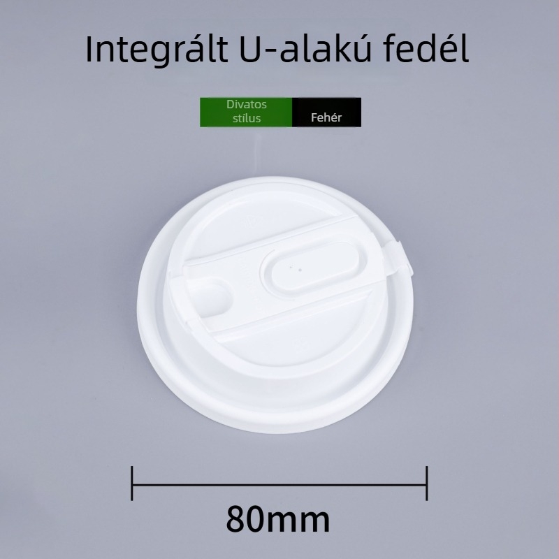 Egyszer használatos pohárfedél 90/80 mm-es átmérőhöz; univerzális fedél kávéhoz és tej-tea italokhoz; alkalmas kiszállításra; élelmiszer-minőségű; injekciós formázású