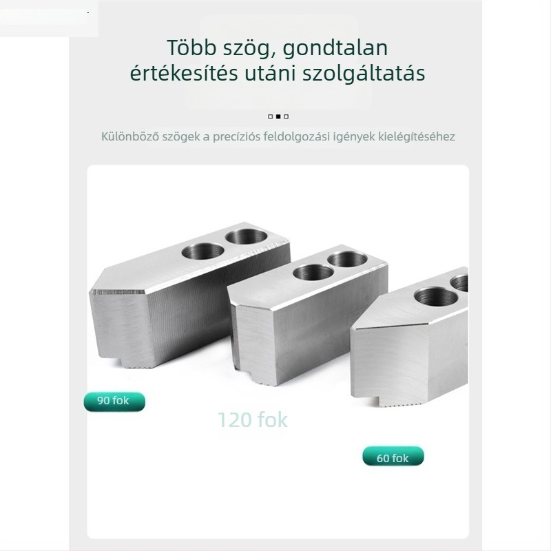 Háromfogatú hidraulikus puha csukló tokmány kis átmérőjű munkadarabokhoz, Ø 6/8/10 hüvelyk furat, hátsó rögzítés