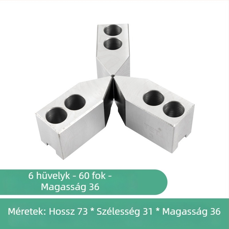 Háromfogatú hidraulikus puha csukló tokmány kis átmérőjű munkadarabokhoz, Ø 6/8/10 hüvelyk furat, hátsó rögzítés