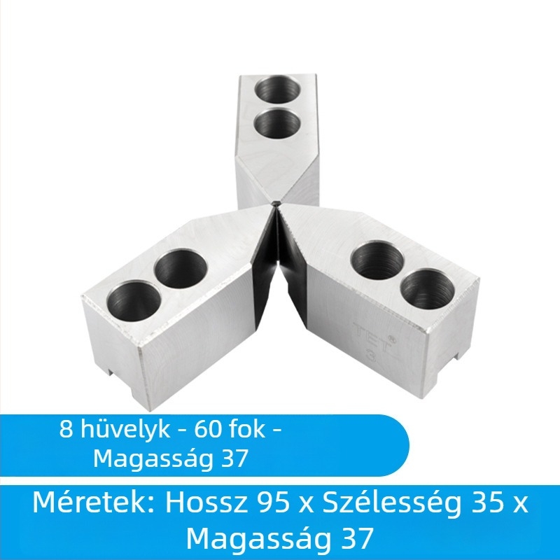 Háromfogatú hidraulikus puha csukló tokmány kis átmérőjű munkadarabokhoz, Ø 6/8/10 hüvelyk furat, hátsó rögzítés