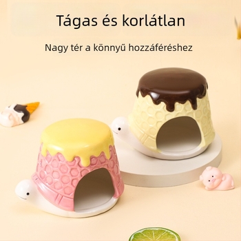 Nyári kerámiából készült hörcsög ház, hűtő és kényelmes alvófészek