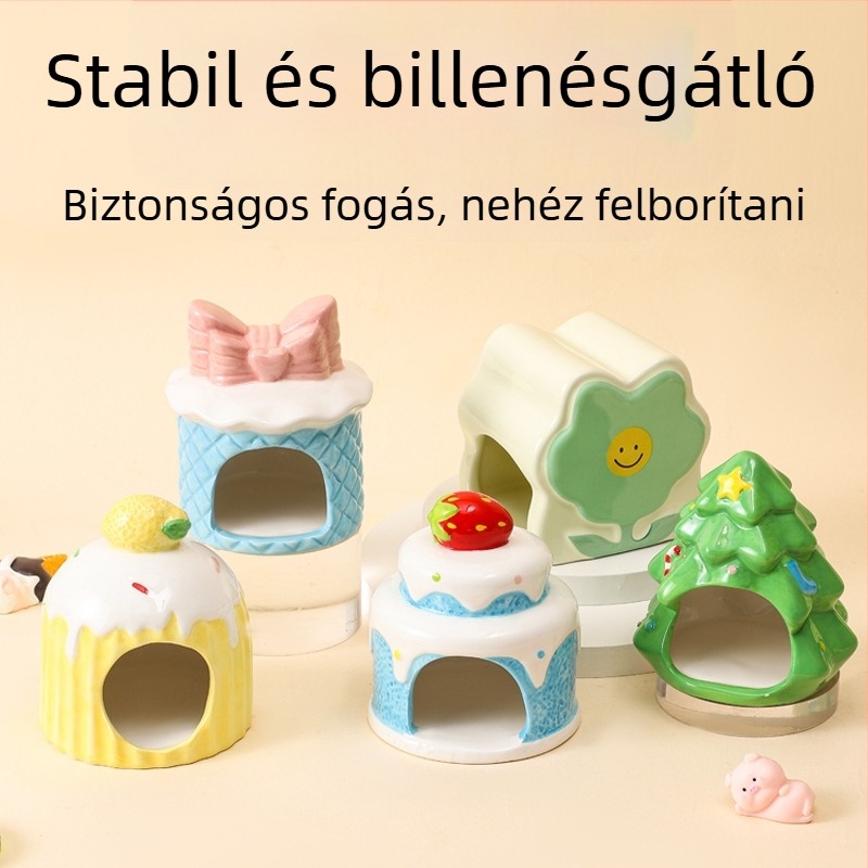 Nyári kerámiából készült hörcsög ház, hűtő és kényelmes alvófészek