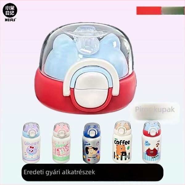 Little Tea Diary pohárfedél szívócső kiegészítőkkel – aranyos dizájn, eredeti fedél