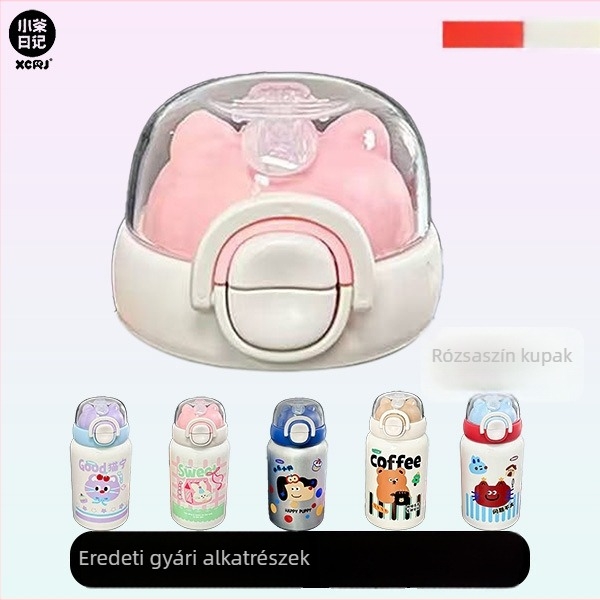 Little Tea Diary pohárfedél szívócső kiegészítőkkel – aranyos dizájn, eredeti fedél
