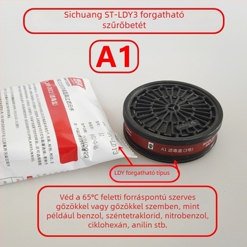 Si Chuang ST-LDH/Y3/47 forgó szűrődoboz aktív szénnel organikus gázok, ammónia, savak és gőzök ellen