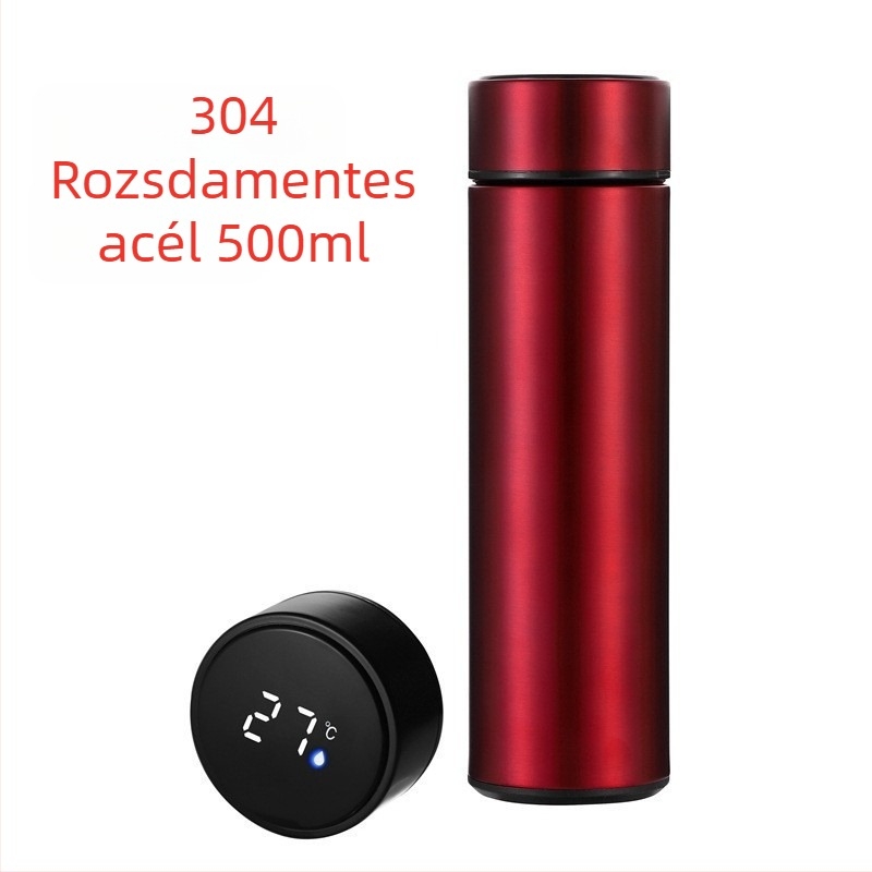 Intelligens hőmérséklet-kijelzővel ellátott 304 rozsdamentes acél termosz – uniszex minimalist dizájn, testreszabható üzleti ajándék