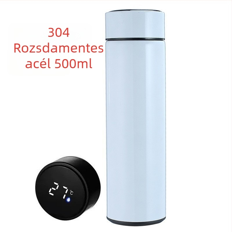 Intelligens hőmérséklet-kijelzővel ellátott 304 rozsdamentes acél termosz – uniszex minimalist dizájn, testreszabható üzleti ajándék