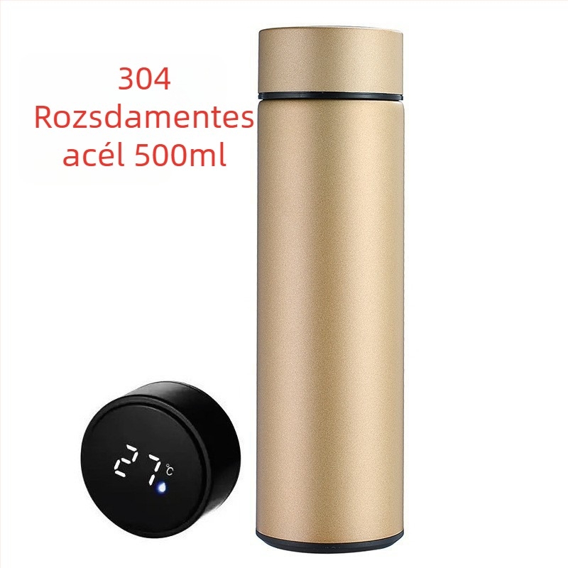 Intelligens hőmérséklet-kijelzővel ellátott 304 rozsdamentes acél termosz – uniszex minimalist dizájn, testreszabható üzleti ajándék