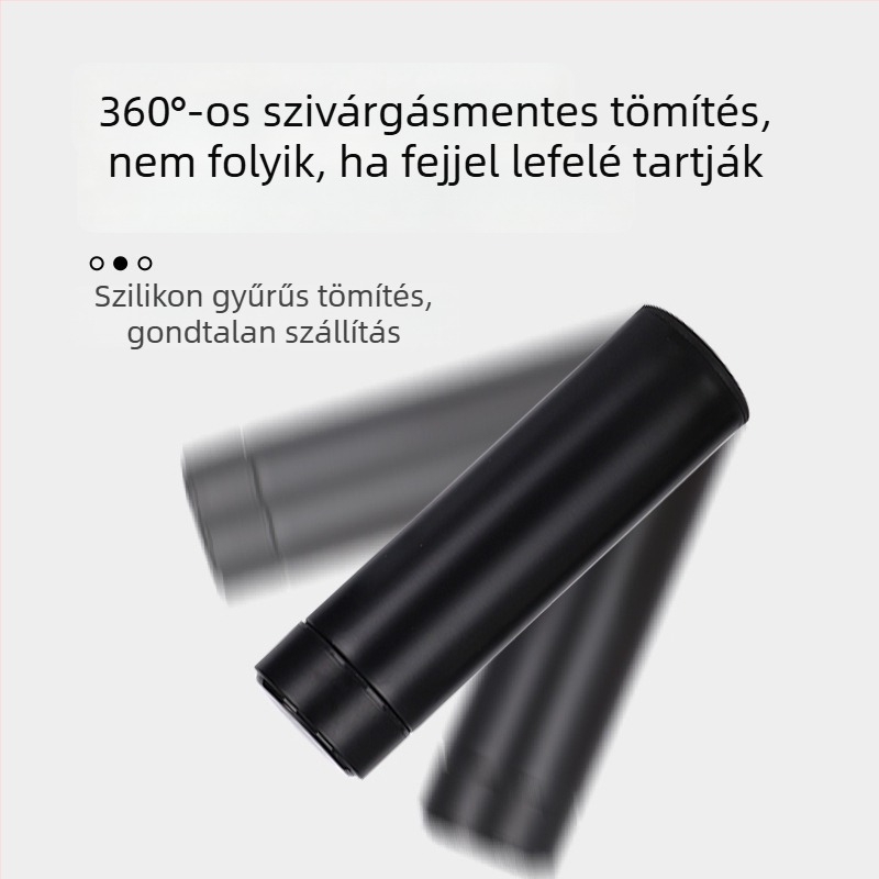 304 rozsdamentes acél termosz hőmérséklet kijelzővel és logó nyomtatással – hordozható teás pohár iroda számára