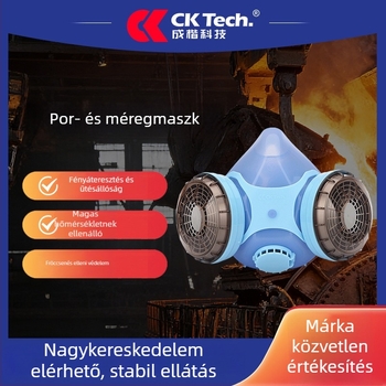 Chengkai szilikon védőmaszk kettős szűrővel por, gáz és olajfüst elleni védelem