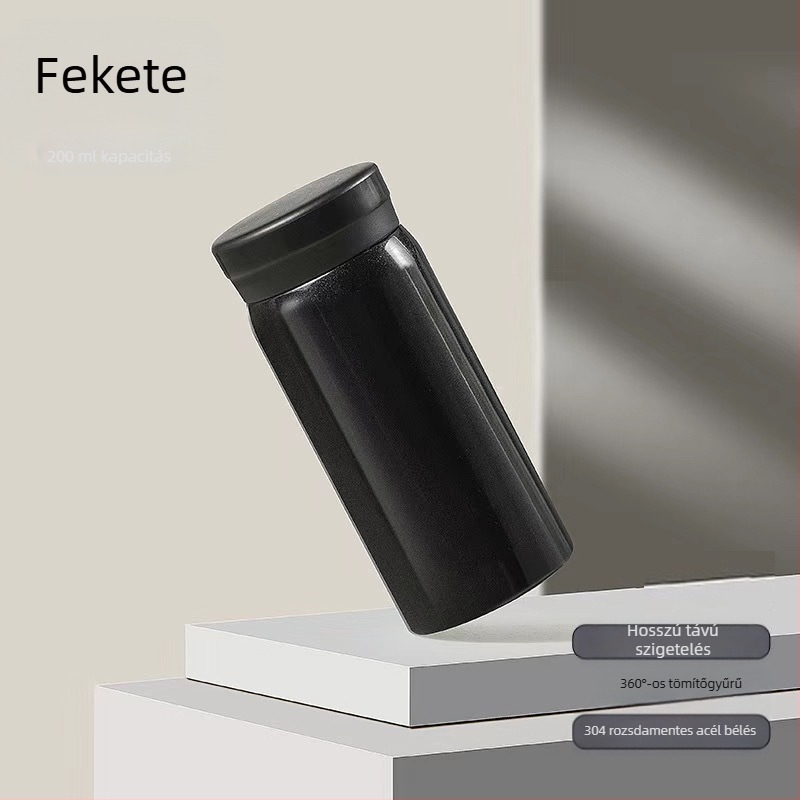 Egyszerű mini szigetelt pohár, diákoknak, kompakt zsebméret, belső 316 rozsdamentes acél, külső 201 rozsdamentes acél