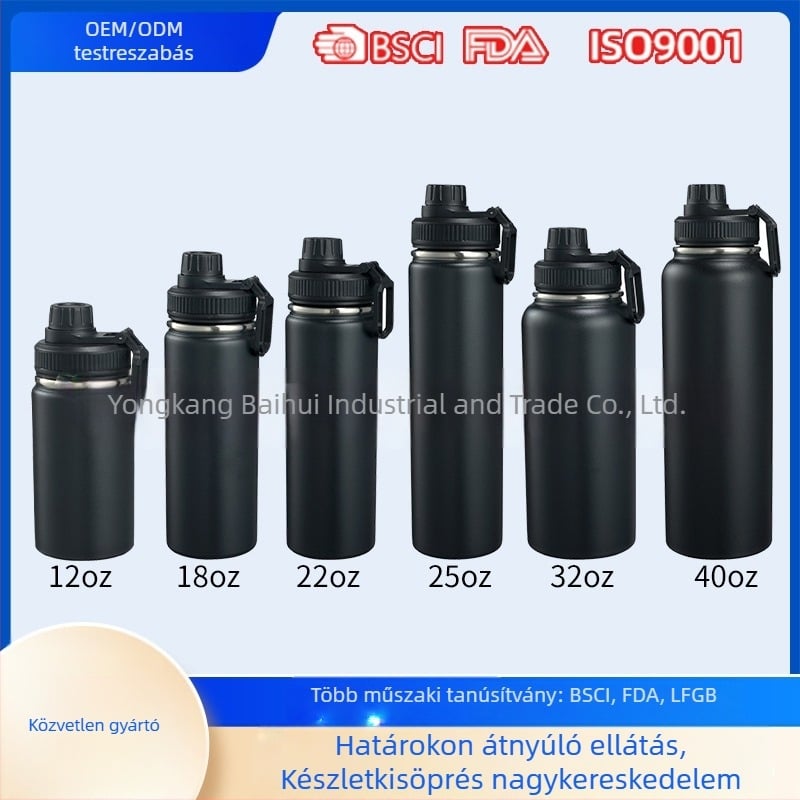 32oz Space Cup vízpalack, duplafalú 304 rozsdamentes acélból készült szigetelt palack, kültéri kerékpározáshoz és hegymászáshoz.