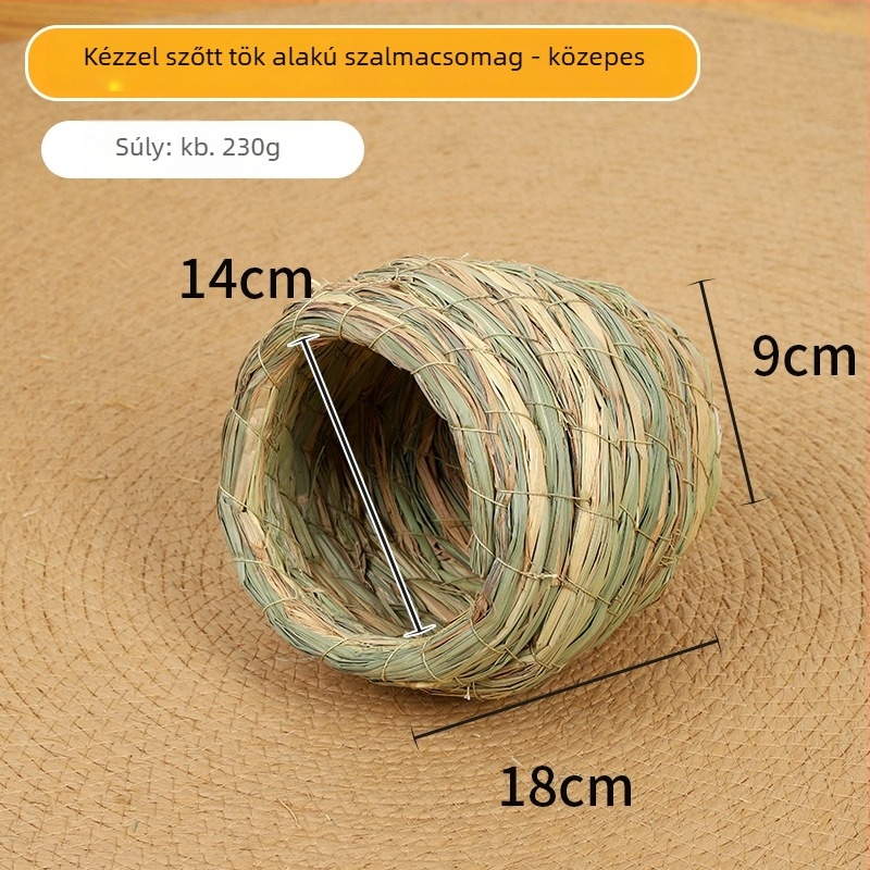 Kézzel szőtt fűfészek - mini rattan madárketrec, utánzott rattan madárfészek papagáj számára, függő fészek minden szezonra