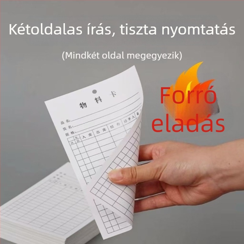 Raktár anyagkártya és készletkártya, átvételi–szállítási kártya, raktári azonosítótábla, függő kártya, kétoldalas