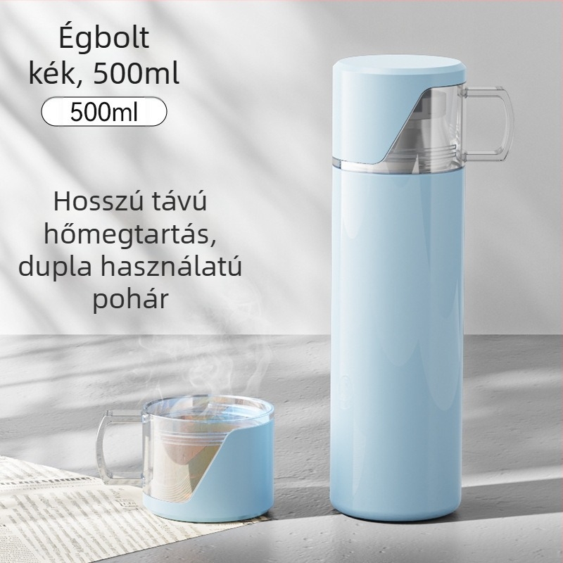 304 rozsdamentes acél termosz pohár, nagy kapacitású, egyenes testű, hordozható iroda és otthon számára, kültéri használatra