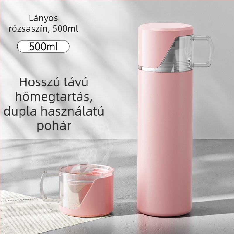 304 rozsdamentes acél termosz pohár, nagy kapacitású, egyenes testű, hordozható iroda és otthon számára, kültéri használatra