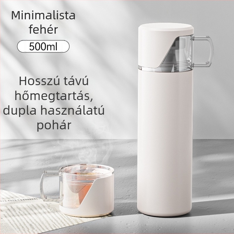 304 rozsdamentes acél termosz pohár, nagy kapacitású, egyenes testű, hordozható iroda és otthon számára, kültéri használatra