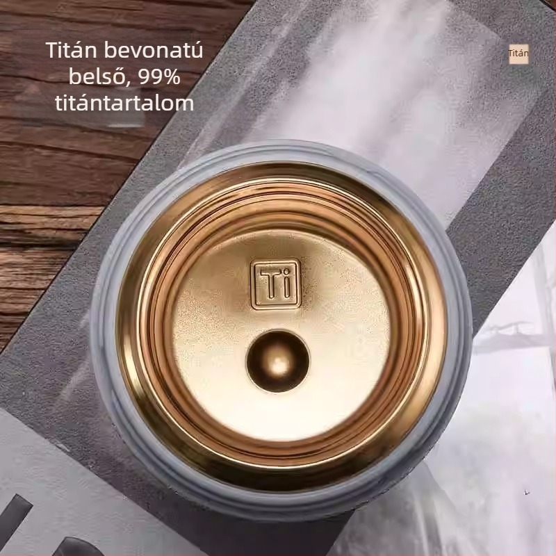 Yunxi titán bevonatú termosz pohár ajándékdobozban — exkluzív üzleti ajándék készlet teázáshoz