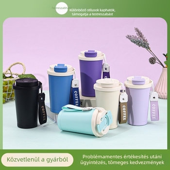 350 ml 316 rozsdamentes acélból készült termosz kávéhoz, autóba illő pohár tealefolyás funkcióval, egyedi logó