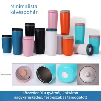 Kompakt rozsdamentes acél termosz pohár, egyszínű, közvetlen innivalóhoz, kültéri tevékenységekhez