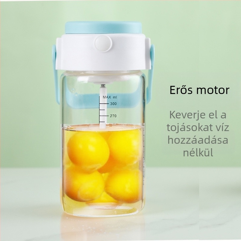 Újratölthető automata keverőpohár – hordozható üveg shaker milkshake-hez és fehérje porhoz, edzéshez