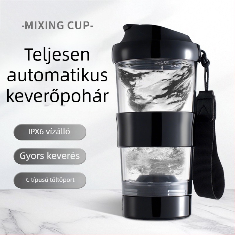 Nagy kapacitású elektromos keverő pohár, teljesen automata, mérőskálával – kávépor shaker