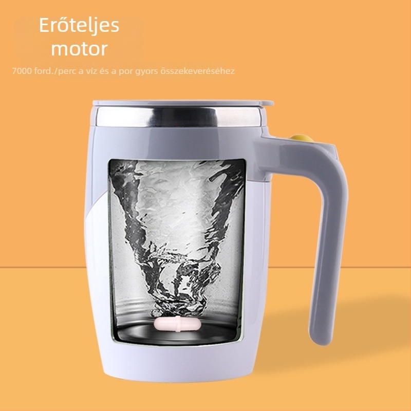 Europai stilusú 304 rozsdamentes acél bögre, elektromos shaker, automatikus keverés, kávés bögre, szója tej keverő pohár
