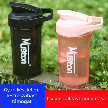 500 ml fehérje por shaker, műanyag, uniszex, hordozható, szivárgásmentes