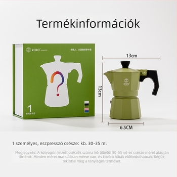 ZIGO Mini egyszemélyes Moka Pot — Kézi kávéfőző otthonra és szabadtérre