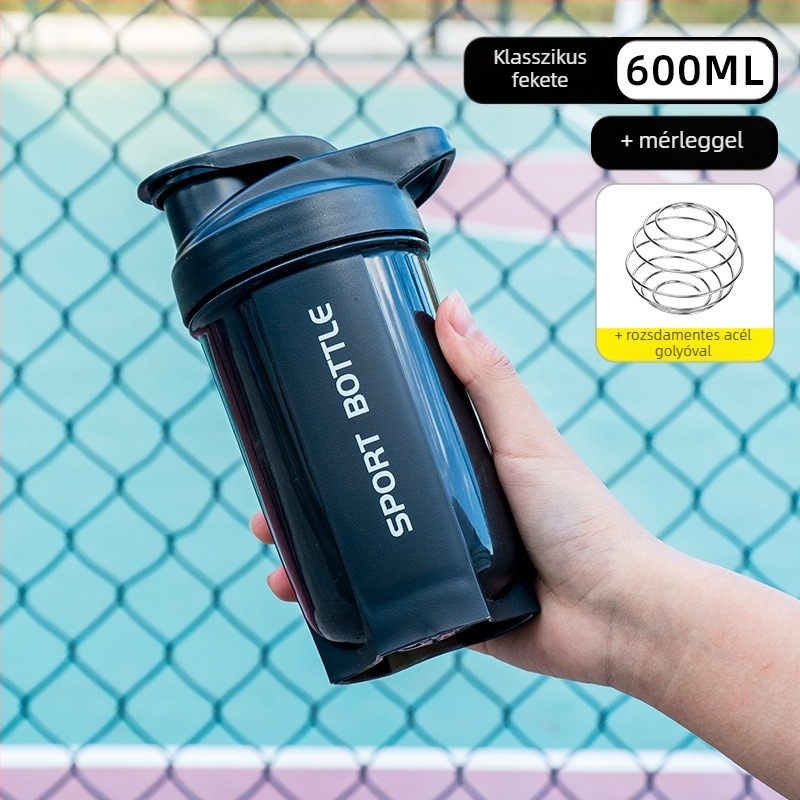 Fitnesz shaker pohár fehérje shake-khez és étkezéshelyettesítő italokhoz, hordozható, nagy kapacitású keverő pohár
