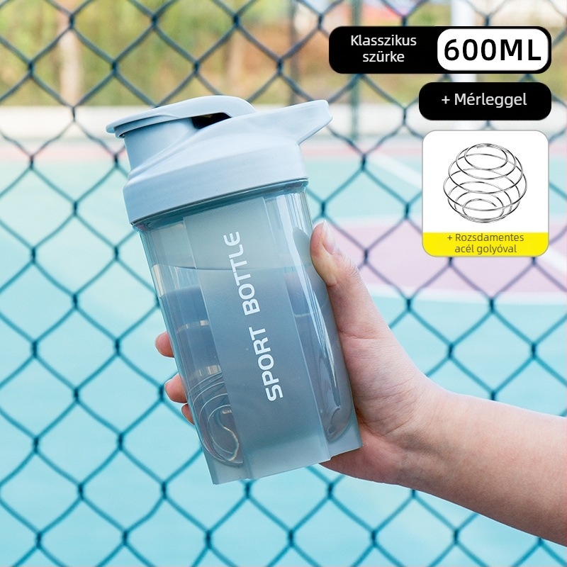 Fitnesz shaker pohár fehérje shake-khez és étkezéshelyettesítő italokhoz, hordozható, nagy kapacitású keverő pohár
