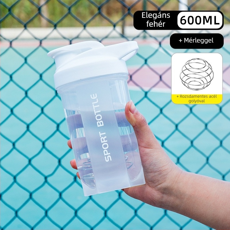 Fitnesz shaker pohár fehérje shake-khez és étkezéshelyettesítő italokhoz, hordozható, nagy kapacitású keverő pohár