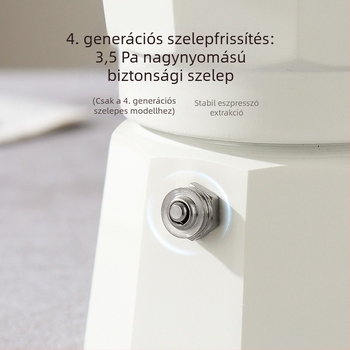 Negyedik generációs dupla szelepes moka fazék elektromos tűzhelyhez, kompakt olasz eszpresszó készülék otthoni és szabadtéri használatra