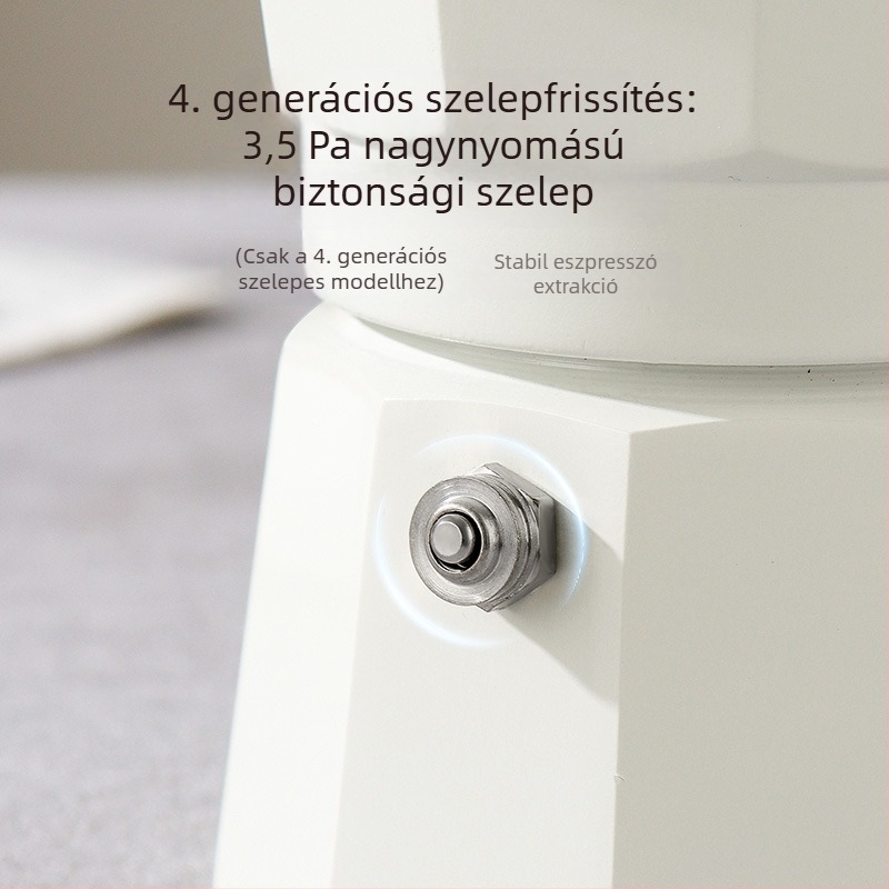 Negyedik generációs dupla szelepes moka fazék elektromos tűzhelyhez, kompakt olasz eszpresszó készülék otthoni és szabadtéri használatra