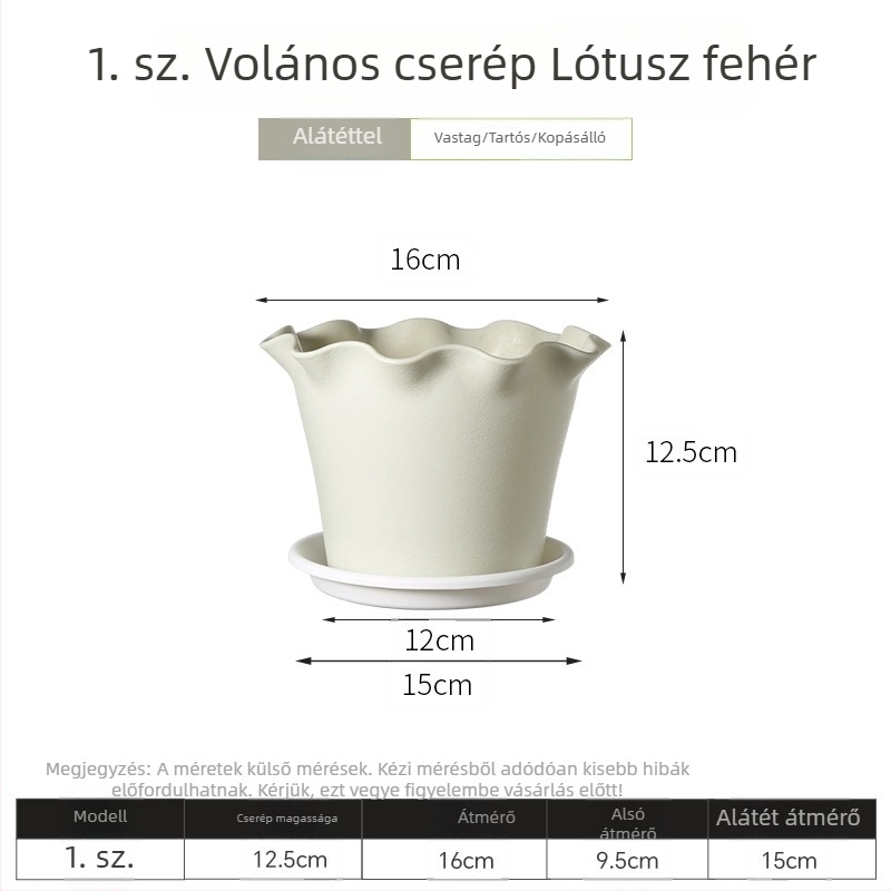 Gyantából készült virágtartó hullámos élű, vastagított műanyagból, beltéri erkélyre, elegáns dizájn, liláknak
