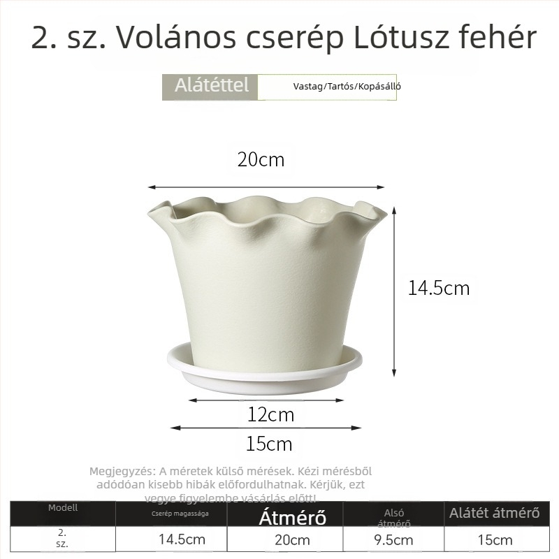 Gyantából készült virágtartó hullámos élű, vastagított műanyagból, beltéri erkélyre, elegáns dizájn, liláknak