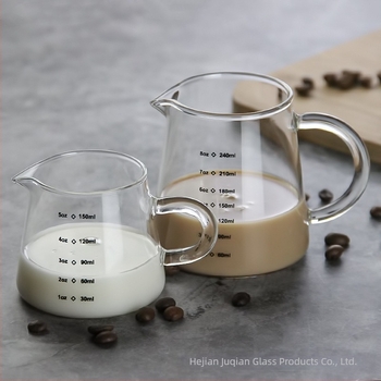Pour-over kávé megosztó készlet, vastag, hőálló tejes üvegpohárral és mérőskálával