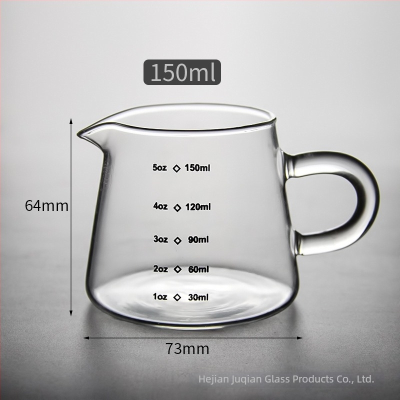 Pour-over kávé megosztó készlet, vastag, hőálló tejes üvegpohárral és mérőskálával