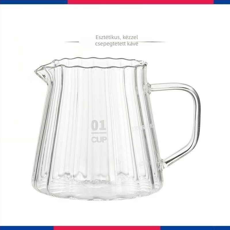Otthoni használatra tervezett pour-over kávéfőző boroszilikát üvegből, vastított kivitel