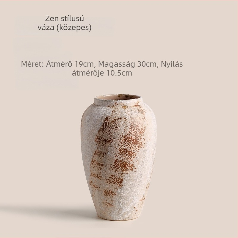 Beihanmei vintage porcelán váza, Wabi-Sabi stílusú otthoni dekoráció