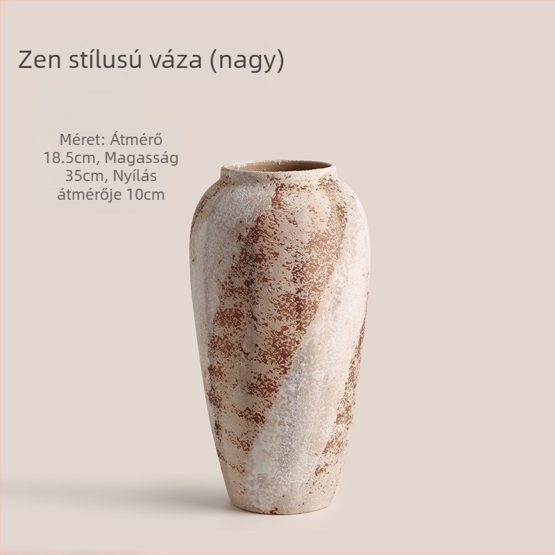 Beihanmei vintage porcelán váza, Wabi-Sabi stílusú otthoni dekoráció