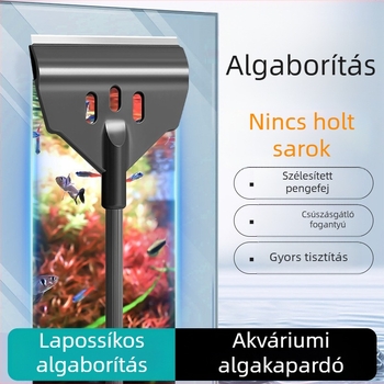 Akváriumi algakaparó hosszú nyéllel – alapos tisztítás algáktól és mohától