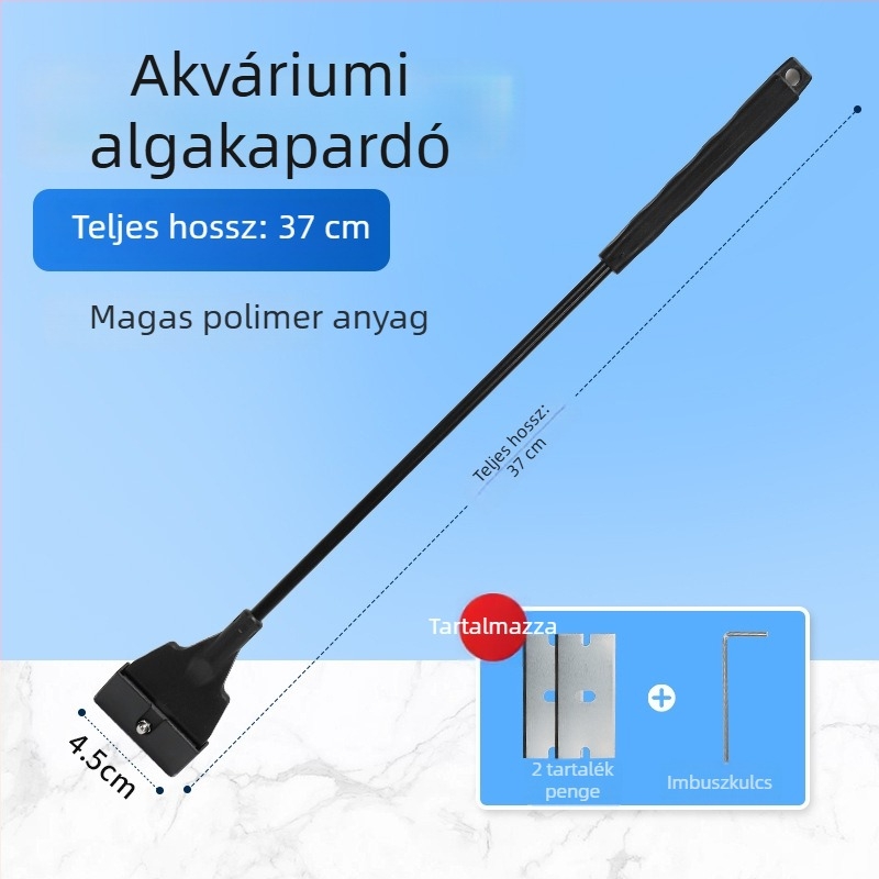 Akváriumi algakaparó hosszú nyéllel – alapos tisztítás algáktól és mohától