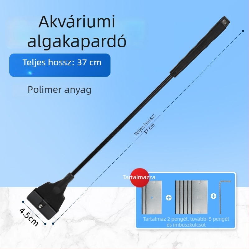 Akváriumi algakaparó hosszú nyéllel – alapos tisztítás algáktól és mohától