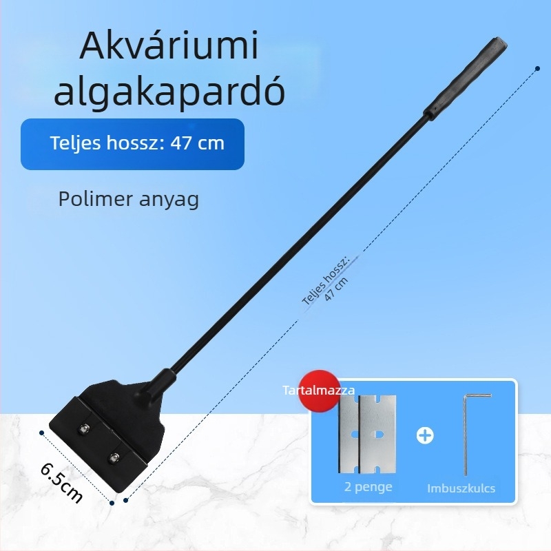 Akváriumi algakaparó hosszú nyéllel – alapos tisztítás algáktól és mohától