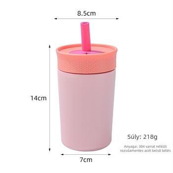 Új mini rozsdamentes acél kávés termosz, elegáns, kompakt, szívószállal, irodai használatra